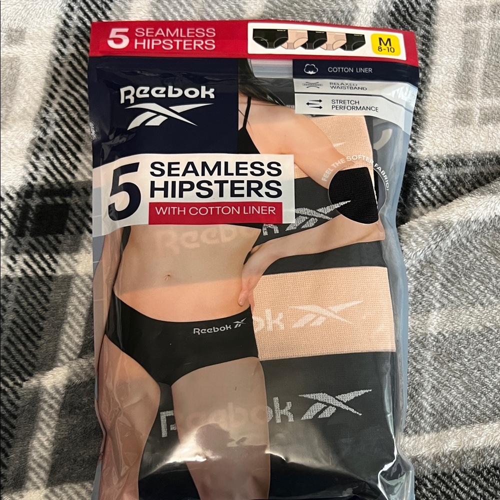 Reebok Black and Tan Seamless Hipsters - 5 Pack